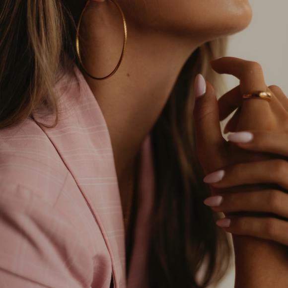 Classic Gold Hoops - Picture 2 of 2